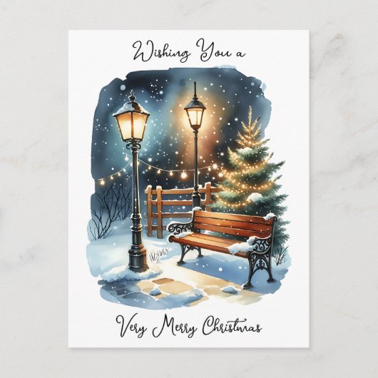 Ik wens u een vrolijk kerstfeest en een gelukkig n briefkaart (Voorkant)