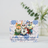 Ik wens u een vrolijk kerstfeest en een gelukkig n briefkaart (Staand voorkant)