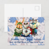 Ik wens u een vrolijk kerstfeest en een gelukkig n briefkaart (Voorkant / Achterkant)