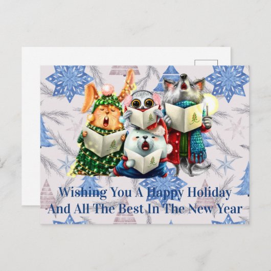 Ik wens u een vrolijk kerstfeest en een gelukkig n briefkaart (Voorkant / Achterkant)