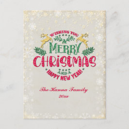 Ik wens u een vrolijk kerstfeest en een gelukkig n briefkaart