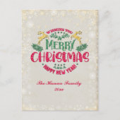 Ik wens u een vrolijk kerstfeest en een gelukkig n briefkaart (Voorkant)