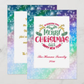 Ik wens u een vrolijk kerstfeest en een gelukkig n feestdagenkaart (Voorkant / Achterkant)