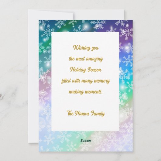 Ik wens u een vrolijk kerstfeest en een gelukkig n feestdagenkaart (Achterkant)