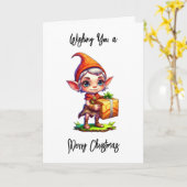 Ik wens u een vrolijk kerstfeest en een gelukkig n kaart (Gele Bloem)