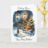 Ik wens u een vrolijk kerstfeest en een gelukkig n kaart (Gele Bloem)