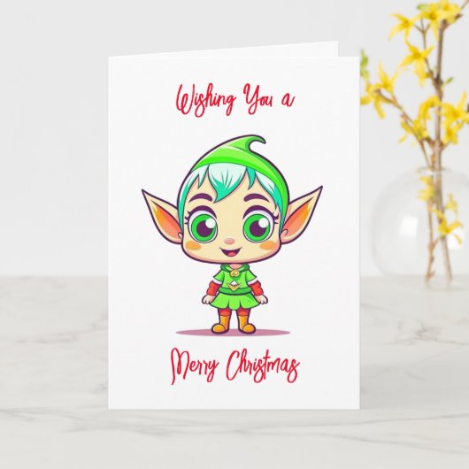 Ik wens u een vrolijk kerstfeest en een gelukkig n kaart (Gele Bloem)