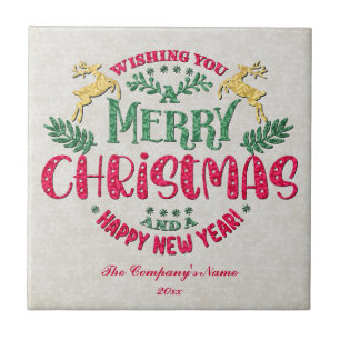 Ik wens u een vrolijk kerstfeest en een gelukkig n tegeltje