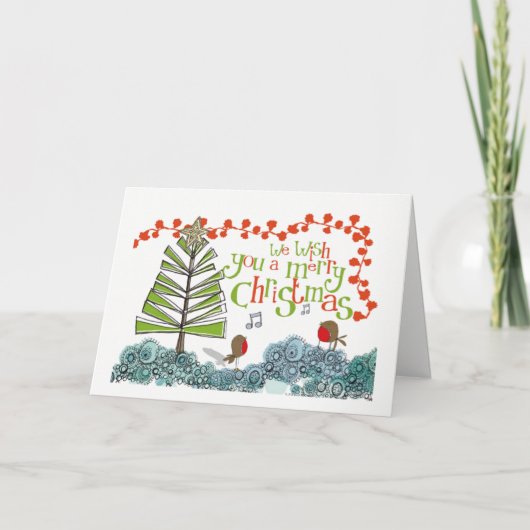 Ik wens u een vrolijk kerstfeest! Kaart voor Kerst (Voorkant)