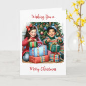 Ik wens u een vrolijk kerstfeest |  KINDER Kaart (Gele Bloem)