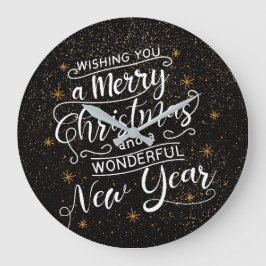 Ik wens u een vrolijke kerstvakantie groeten grote klok