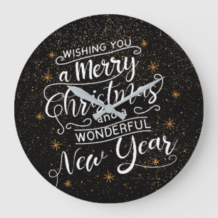 Ik wens u een vrolijke kerstvakantie groeten grote klok