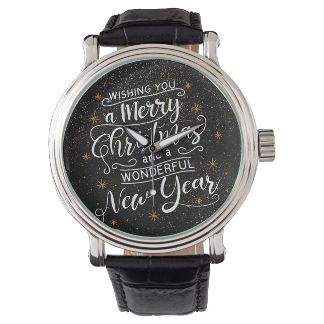 Ik wens u een vrolijke kerstvakantie groeten horloge (Voorkant)