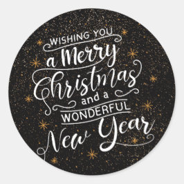 Ik wens u een vrolijke kerstvakantie groeten ronde sticker