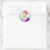 Ik wens u een White Kerstfeest Funny Holiday Ronde Sticker (Tas)