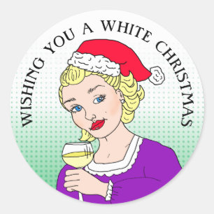 Ik wens u een White Kerstfeest Funny Holiday Ronde Sticker