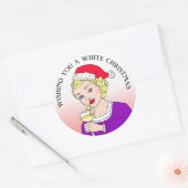 Ik wens u een White Kerstfeest Funny Holiday Ronde Sticker (Envelop)