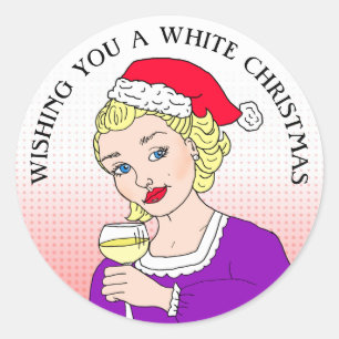Ik wens u een White Kerstfeest Funny Holiday Ronde Sticker