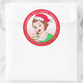 Ik wens u een Wit Kerstfeest Humor feestdag Ronde Sticker (Tas)