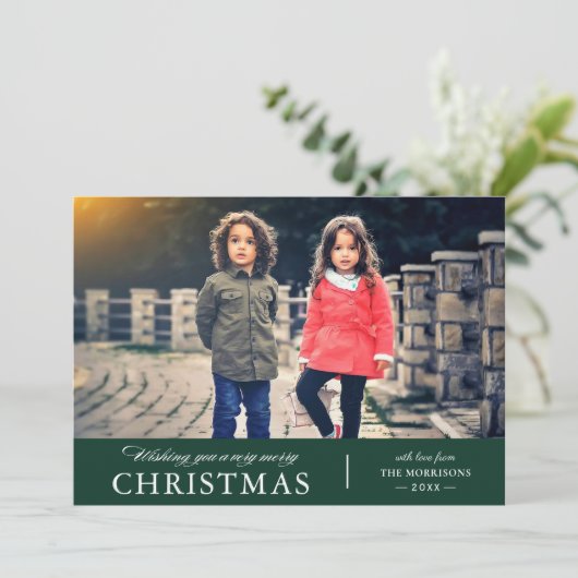 Ik wens u een zeer prettige kerstfoto feestdagenkaart (Staand voorkant)