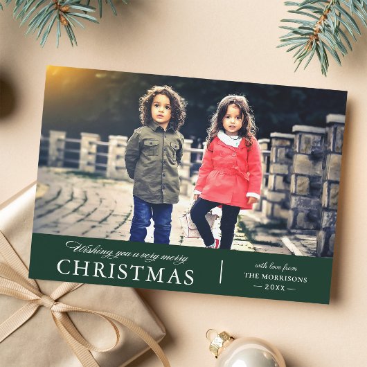 Ik wens u een zeer prettige kerstfoto feestdagenkaart