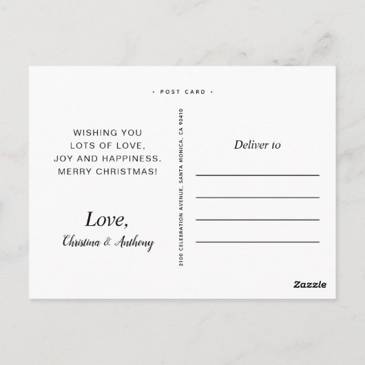 Ik wens u een zeer vrolijke kerstfoto briefkaart (Achterkant)