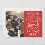 Ik wens u een zeer vrolijke kerstfoto feestdagenkaart<br><div class="desc">Op Typografie gedreven fotovakantiekaarten met de woorden "Ik wens u en al uw familie een prettig kerstfeest en een geweldig nieuwjaar".</div>