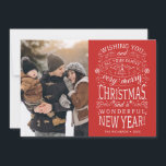Ik wens u een zeer vrolijke kerstfoto feestdagenkaart<br><div class="desc">Op Typografie gedreven fotovakantiekaarten met de woorden "Ik wens u en al uw familie een prettig kerstfeest en een geweldig nieuwjaar".</div>