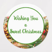 Ik wens u een zoete kerst lekkere cadeau labels (Design 2)