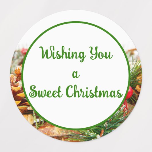 Ik wens u een zoete kerst lekkere cadeau labels (Design 2)