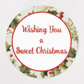 Ik wens u een zoete kerst lekkere cadeau labels (Design 1)