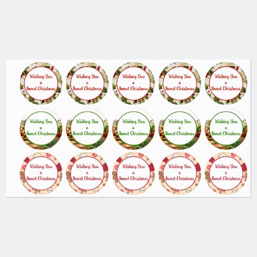 Ik wens u een zoete kerst lekkere cadeau labels (Vel)