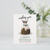 Ik wens u en de uwe een vrolijk Woofmas Feestdagenkaart (Staand voorkant)