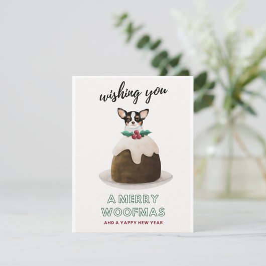 Ik wens u en de uwe een vrolijk Woofmas Feestdagenkaart (Staand voorkant)