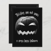 Ik wens u en u een griezelige Halloween Hol Feestdagenkaart (Voorkant / Achterkant)