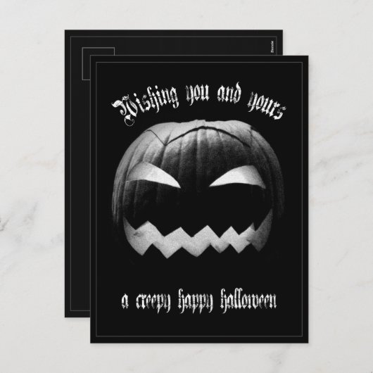 Ik wens u en u een griezelige Halloween Hol Feestdagenkaart (Voorkant / Achterkant)