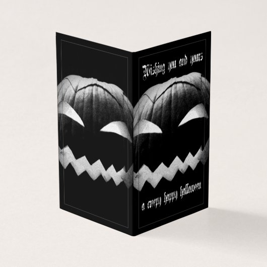 Ik wens u en u een griezelige Halloween Kaart (Buitenkant)