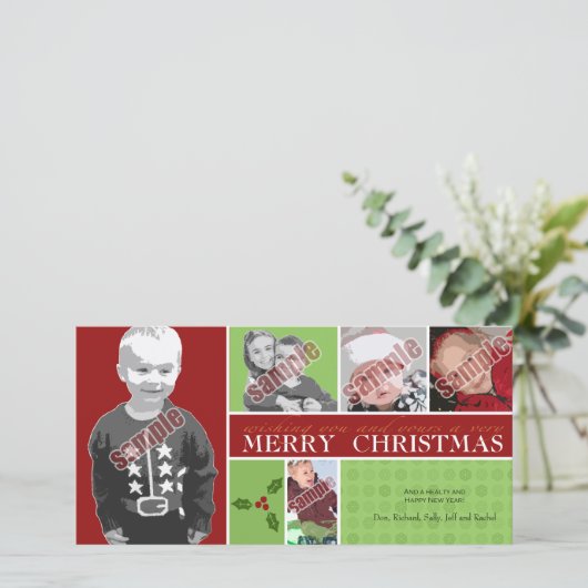 Ik wens u en u een heel prettig kerstfeest feestdagenkaart (Staand voorkant)