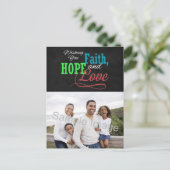 Ik wens u geloof, hoop en liefde feestdagenkaart (Staand voorkant)
