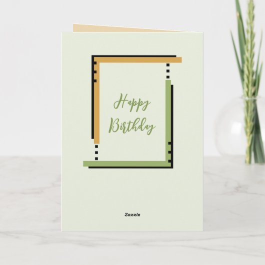 Ik wens u geluk met uw verjaardagsfoto groen goud kaart (Achterkant)