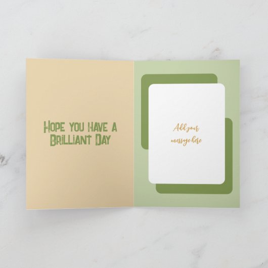 Ik wens u geluk met uw verjaardagsfoto groen goud kaart (Binnen)