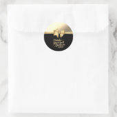 Ik wens u het beste kerstfeest ooit, Faux Gold Bow Ronde Sticker (Tas)