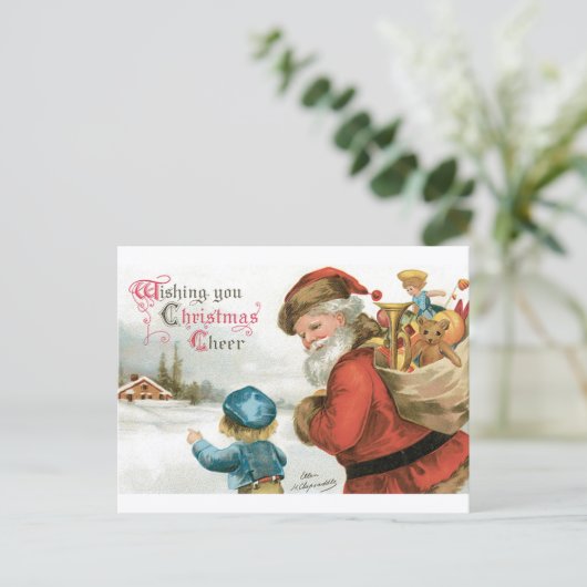 Ik wens u kerstcadeau van Ellen Clapsaddle Briefkaart (Staand voorkant)