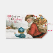 Ik wens u kerstcadeau van Ellen Clapsaddle Cadeaulabel (Voorkant (Horizontaal))