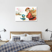 Ik wens u kerstcadeau van Ellen Clapsaddle Canvas Afdruk (Insitu (Slaapkamer))