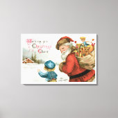 Ik wens u kerstcadeau van Ellen Clapsaddle Canvas Afdruk (Voorkant)