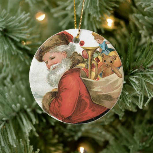 Ik wens u kerstcadeau van Ellen Clapsaddle Keramisch Ornament (Boom)