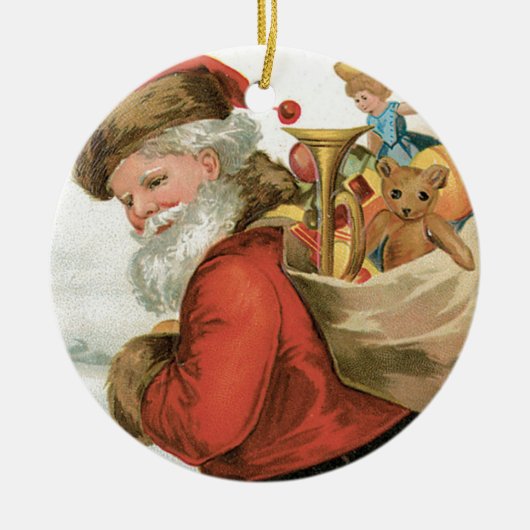 Ik wens u kerstcadeau van Ellen Clapsaddle Keramisch Ornament (Voorkant)