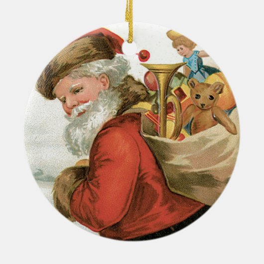 Ik wens u kerstcadeau van Ellen Clapsaddle Keramisch Ornament (Achterkant)