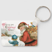 Ik wens u kerstcadeau van Ellen Clapsaddle Sleutelhanger (Voorkant)